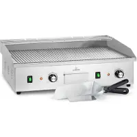 Klarstein Barbecue électrique - grillmeile 4400 - 2x2200w plaque de cuisson - surface nervurée