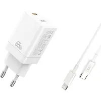 XO Chargeur mural Chargeur de téléphone portable 65W GaN Quick Charger Chargeur rapide blanc USB-C vers IOS