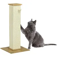 Aosom Arbre à chat , 80 cm, colonne à griffer en corde de sisal, tronc à griffer pour chats, chêne
