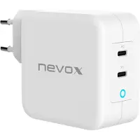 Nevox Adaptateur secteur Dual USB-C 100W, ws (blanc)