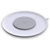 Kalb Material für Möbel kalb | Chargeur de bureau QI UFO, Chargement sans fil, Eclairage d'ambiance variable, 183x183x23mm, Blanc - Qi