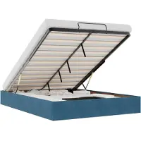 vidaXL Lit ottoman sans matelas bleu foncé 140x190 cm velours