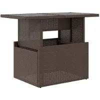 vidaXL Table de jardin avec plateau en verre brun 100x55x73 cm Poly rotin