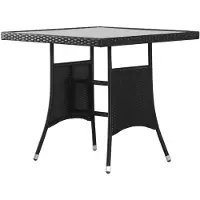 vidaXL Table de jardin noire 80 x 80 x 74 cm Poly rotin