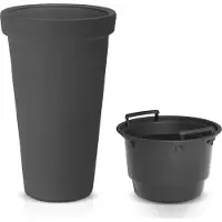 Casaria Pot de fleurs anthracite 63x40cm