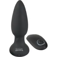 Black Velvets - vibromasseur anal perlé rotatif - silicone noir