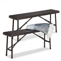 Relaxdays Bancs de bière 10035741_0 brun plastique 100,0 cm, 2 pcs.
