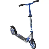 Globber muuwmi Aluminium Scooter Deluxe - trottinette, 205 mm, ABEC 7, GS-approuvé, réglable en hauteur, mécanisme de pliage, gris-bleu