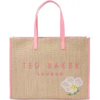 Ted Baker sac shopper Floraff Floral Raffia Icon Bag Pink beige