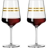 Ritzenhoff Verre à vin rouge Set de 2 pièces Celebration Deluxe | Rayures : Rayures Finition : Rayures