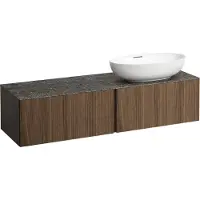 Laufen Il Bagno Alessi Élément à tiroirs, 1 trou pour robinet, plaque de pierre Marrone Naturale, découpe à droite, 160x50x37cm, pour vasque de toilette H81897 5, H4323560976301
