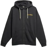 Superdry Femme Sweat à Capuche Zippé OverTaille Old School Tattoo Dark Grey Taille: 36
