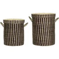 House Doctor Paniers à linge naturel/marron lot de 2 pièces