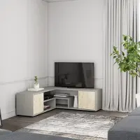 Skye Decor , Rosa - Grey, Travertine, meuble TV, gris, panneaux de particules 100 % mélaminés, 40 x 120 x 125 cm