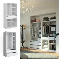 Vicco Armoire à vêtements Elmo Blanc 200x200cm Lot de 2, Model 50203