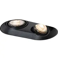 QAZQA Spot encastré arrondi noir GU10 50 mm 2 lumières - Hubs