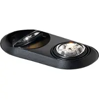 QAZQA Spot encastré arrondi noir GU10 70 mm 2 lumières - Hubs