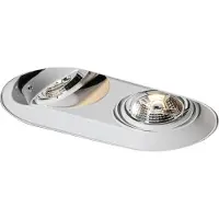 QAZQA Spot encastré rond blanc GU10 70 mm 2 lumières - Hubs