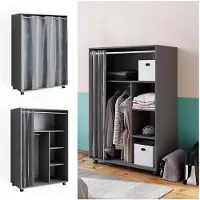 Vicco Armoire Doros Gris 100x146.6cm avec roulettes, Model 40596