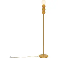 QAZQA Lampadaire rétro jaune moutarde avec verre mat - Fedde