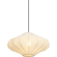 QAZQA Suspension Japandi beige avec abat-jour en tissu 50cm - Plu