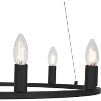 QAZQA Suspension intelligente noire 7 lumières WiFi C35 incluse - Knight