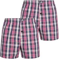 MONT EMILIAN "Nantes" Hommes Américain Boxer-short Lot de 2 rose/damier