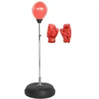SPORTINATOR Support de boxe pour punching-ball, entraîneur de boxe debout avec poire de boxe et gants de boxe rouge