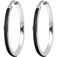 Elli Boucles d'oreilles 'Emaille' noir / argent