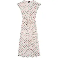 Vero Moda Robe 'VMPage' crème / vert / rouge