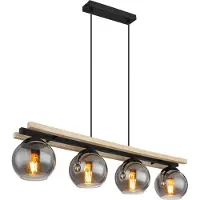 Globo Lampe à suspendre métal noir mat, 4x E27