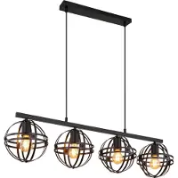 Globo Lighting Lampe à suspendre métal noir mat, 4x E27