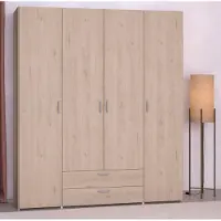 Parisot Armoire de rangement Salvador 4 portes & 2 tiroirs - chêne jackson