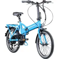 Zundapp Z101 20" électrique à assistance électrique vélo pour adultes 150 - 180 cm 6 vitesses E-bike à assistance électrique vélo électrique vélo à assistance électrique StVZO bleu ciel