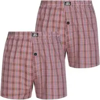 MONT EMILIAN "Nantes" Hommes Américain Boxer-short Lot de 2 rouge/damier