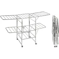 Wenko Séchoir à linge mobile en acier inoxydable 186 x 109 x 58 cm