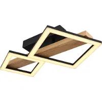 Globo Lighting Plafonnier métal noir mat, LED