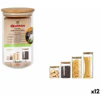 Quttin Récipient verre borosilicaté bambou silicone 850 ml 10,2 x 16,8 cm (12 pièces) (9,5 x 16 cm)