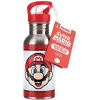 Paladone Super Mario - Mario - Bouteille D'eau En Métal Avec Paille 480ml