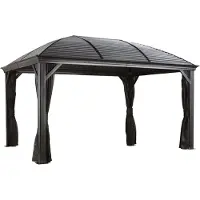 Sojag Aluminium Pavillon Moreno 10x14 en métal Pavillon de jardin Cabane de jardin Plancher non disponible Tonnelle de jardin 12.61 m²