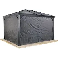 Sojag Kit de rideaux assortis à Ventura 10x10 gris foncé Polyester