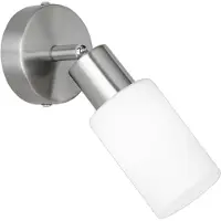 TRIO Projecteur mural 1 flamme argent opalin Abat-jour en verre blanc, hauteur 19cm - R80011007