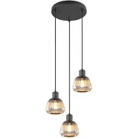 TRIO Lampe suspendue Vide Tarifa avec verre strié