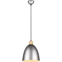 TRIO Suspension JAGGER argent et bois clair, 1xE27x40W, métal, dimensions : 150x25x25 cm, IP20, RL