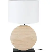 Eglo Lampe de table Contessore bois rond avec du blanc