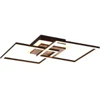 RL Plafonnier LED GIRO 25 W, de 2 700 à 6 000 K, 3 000 lm, métal, bois clair et noir, dimensions : 8 x 57,5 x 35,5 cm, IP20,