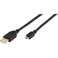 Vivanco ViVancoHigh-grade USB 2.0 certified connection cable câble USB USB A Micro-USB B Noir