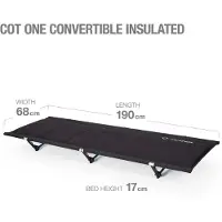 Helinox Lit de Camp - Cot One Convertible Insulated - Noir / Cyan Blue