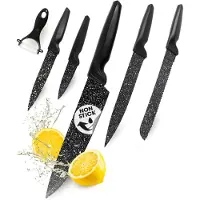 DS Produkte [6488] GOURMETmaxx Messerset 6tlg. inkl. Sparschäler, schwarz A-Ware