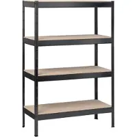 Schulte Rayonnage emboîtable pour charges lourdes noir structuré 1800x1200x400 mm 4 tablettes